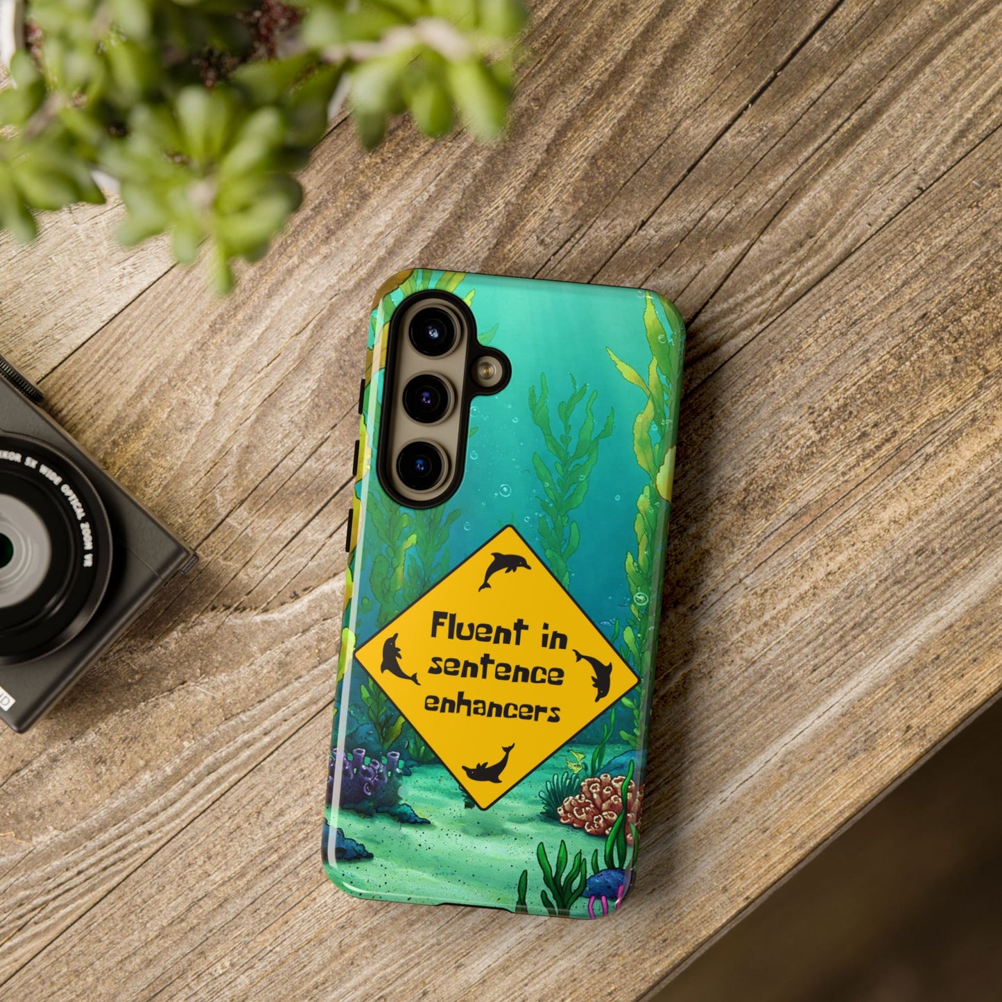 Fluent in Sentence Enhancers Phone Case - Colorful Marine Design