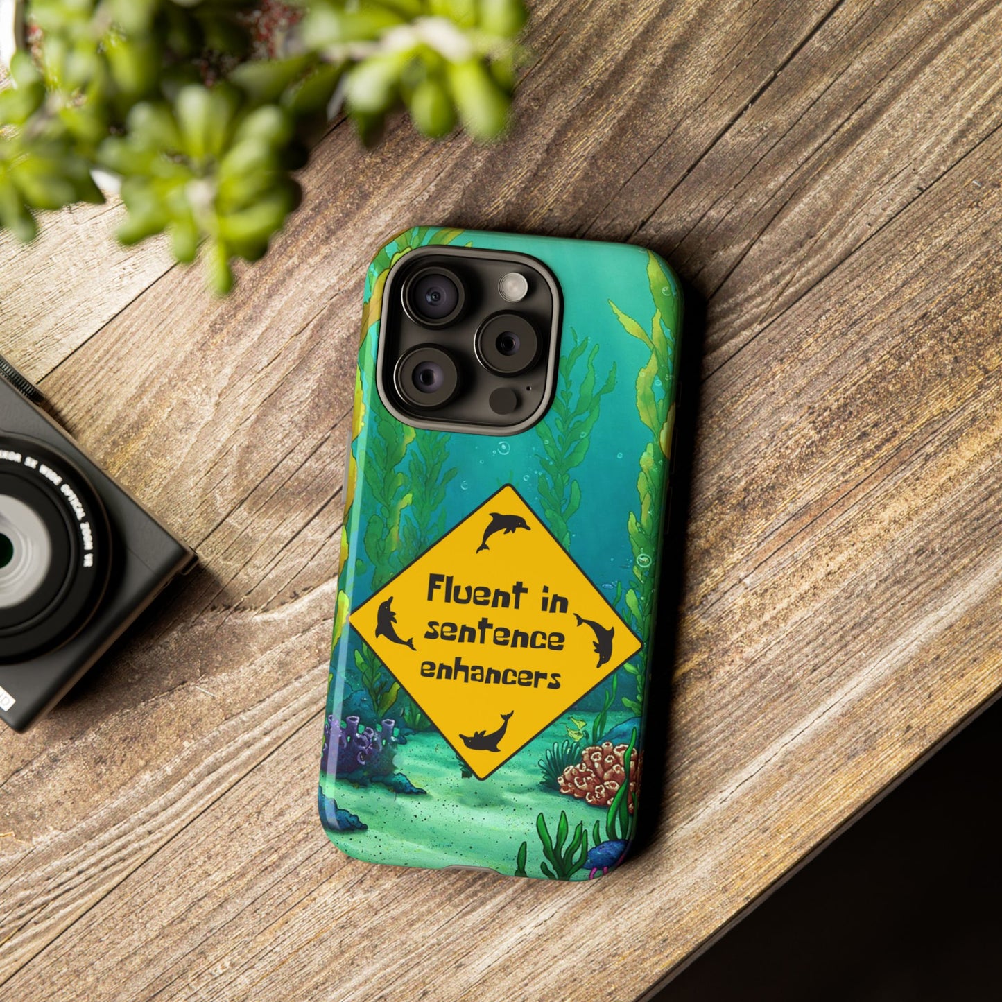 Fluent in Sentence Enhancers Phone Case - Colorful Marine Design