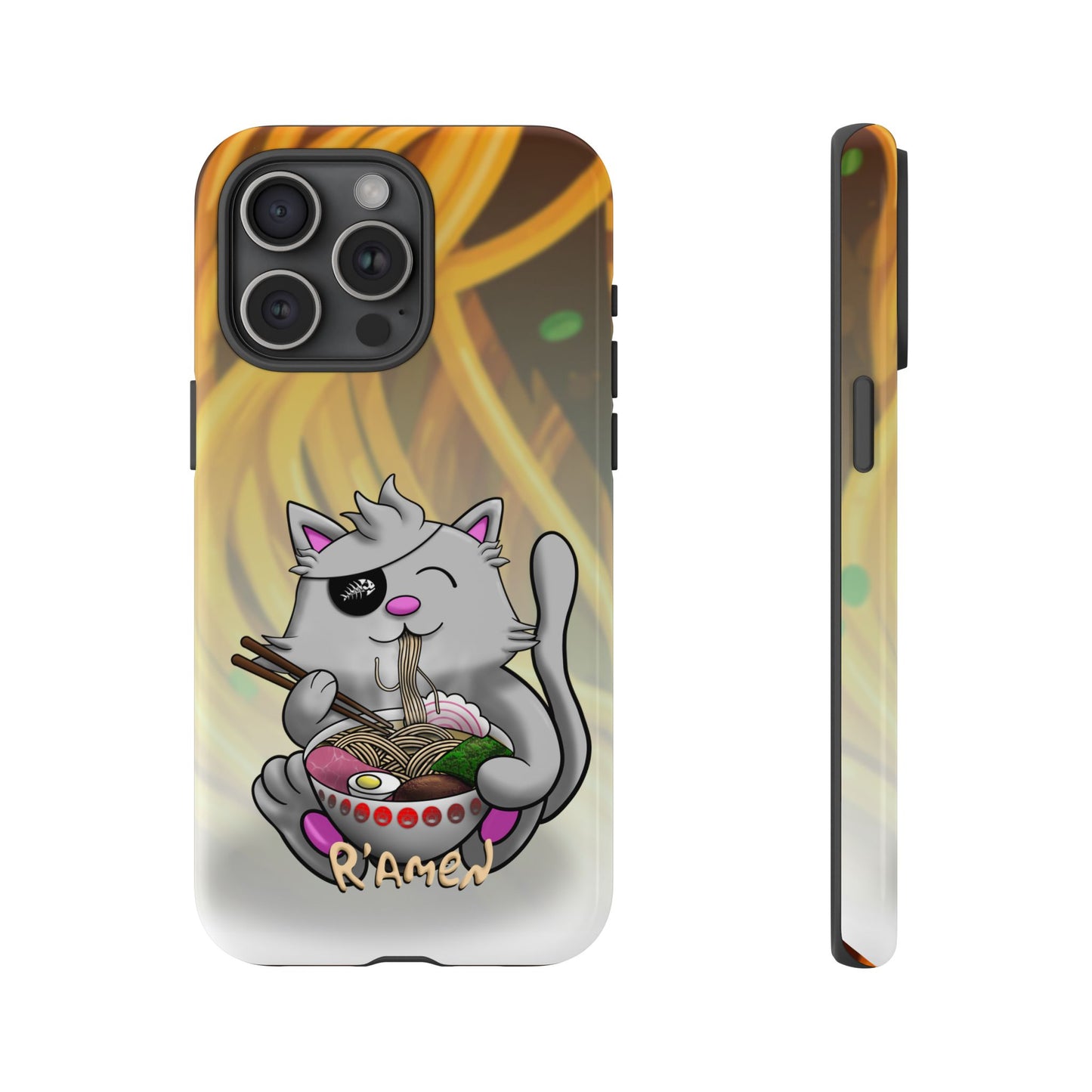 Cute Cat Ramen Phone Case, Fun iPhone Cover, Stylish Accessory, Gift for Animal Lovers, Cute Cat Decor