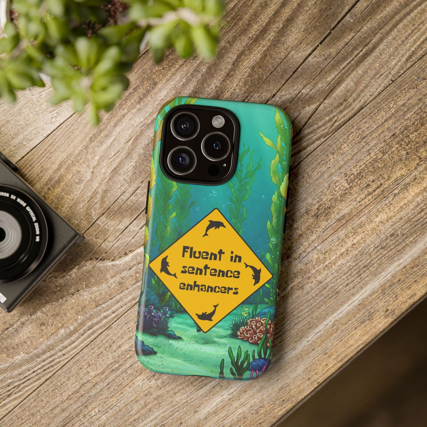Fluent in Sentence Enhancers Phone Case - Colorful Marine Design