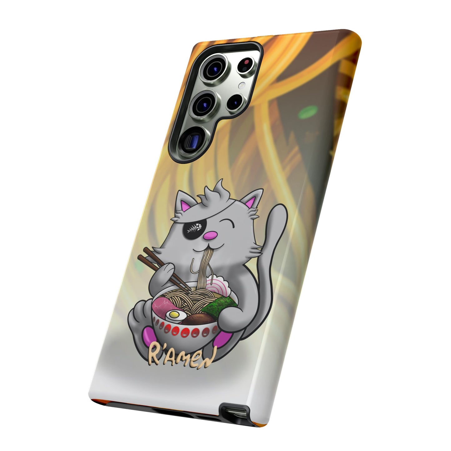 Cute Cat Ramen Phone Case, Fun iPhone Cover, Stylish Accessory, Gift for Animal Lovers, Cute Cat Decor