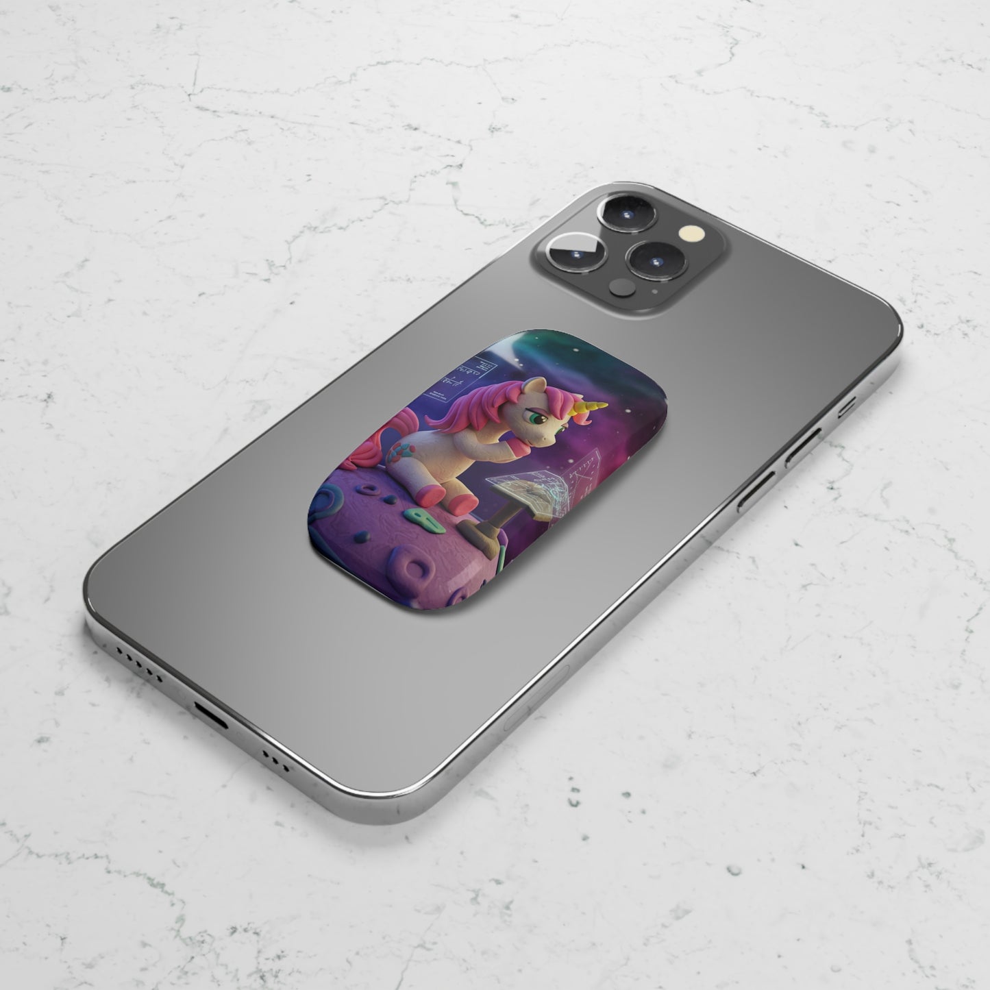 Phone Grip - Unicorn studying physics in space design