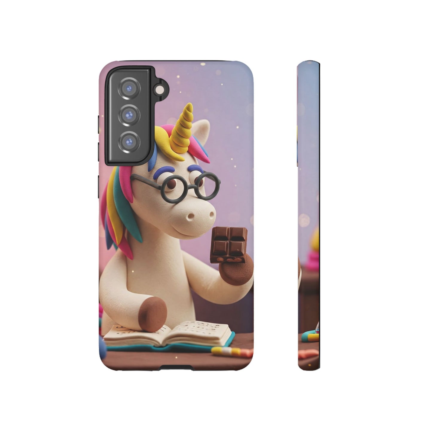 Phone Case - Unicorn Eating Chocolate While Studying Chemistry
