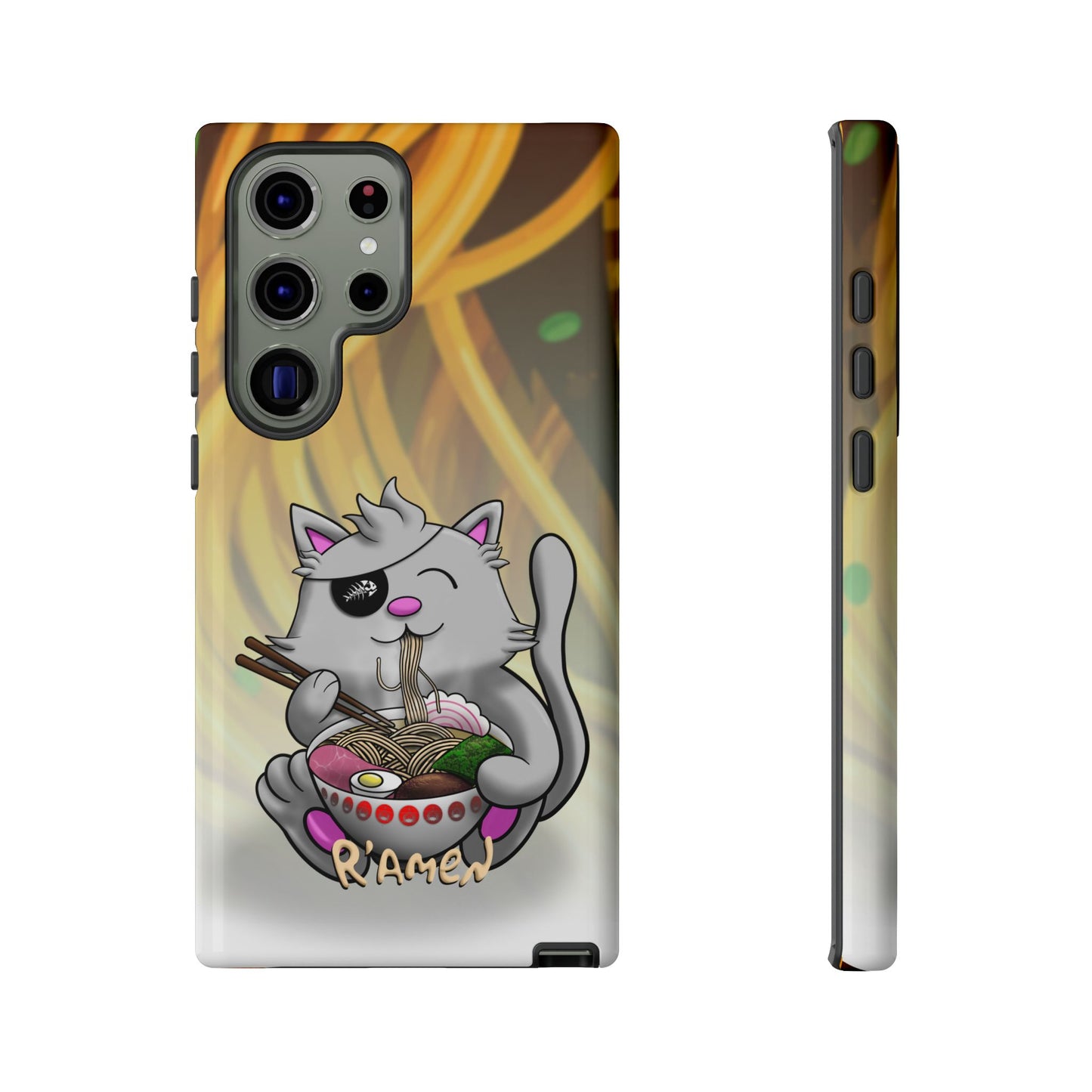Cute Cat Ramen Phone Case, Fun iPhone Cover, Stylish Accessory, Gift for Animal Lovers, Cute Cat Decor
