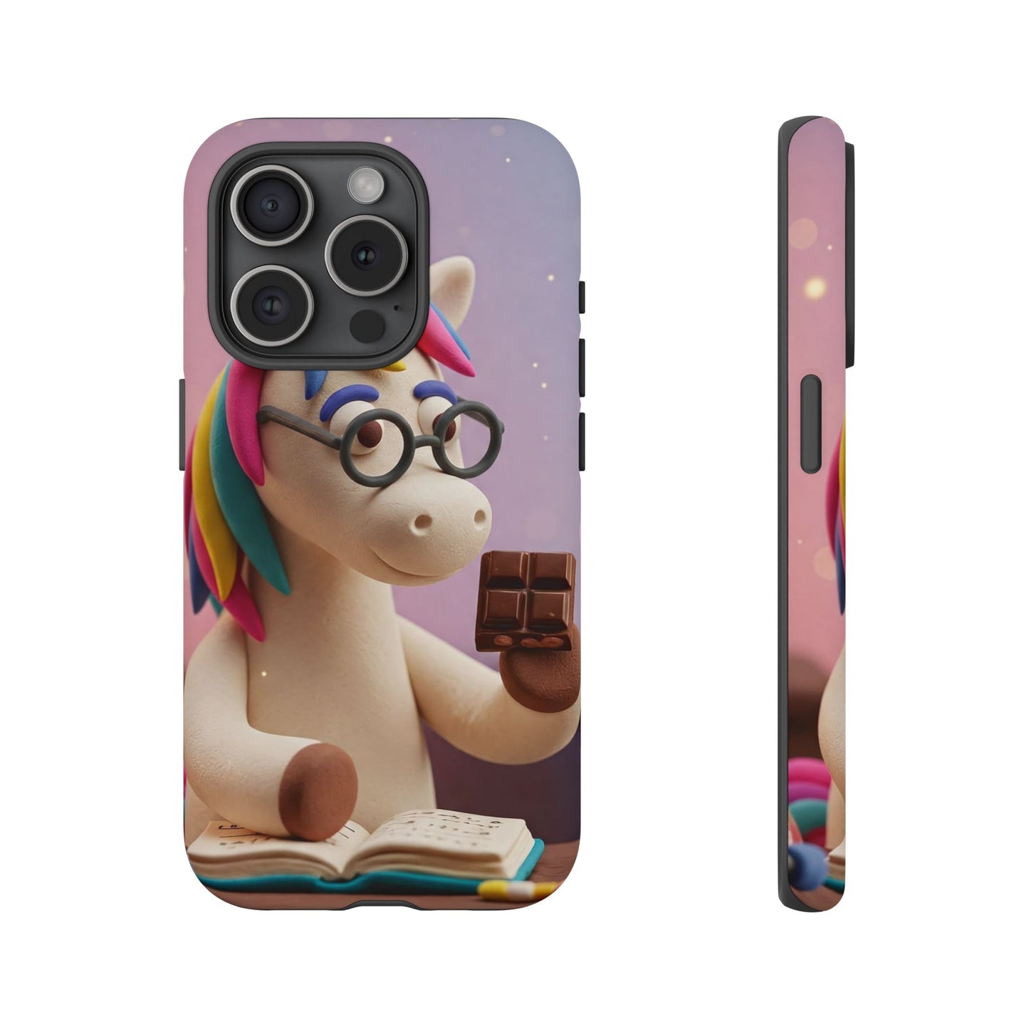 Phone Case - Unicorn Eating Chocolate While Studying Chemistry