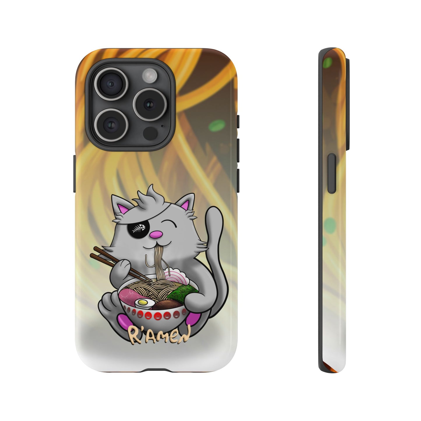 Cute Cat Ramen Phone Case, Fun iPhone Cover, Stylish Accessory, Gift for Animal Lovers, Cute Cat Decor