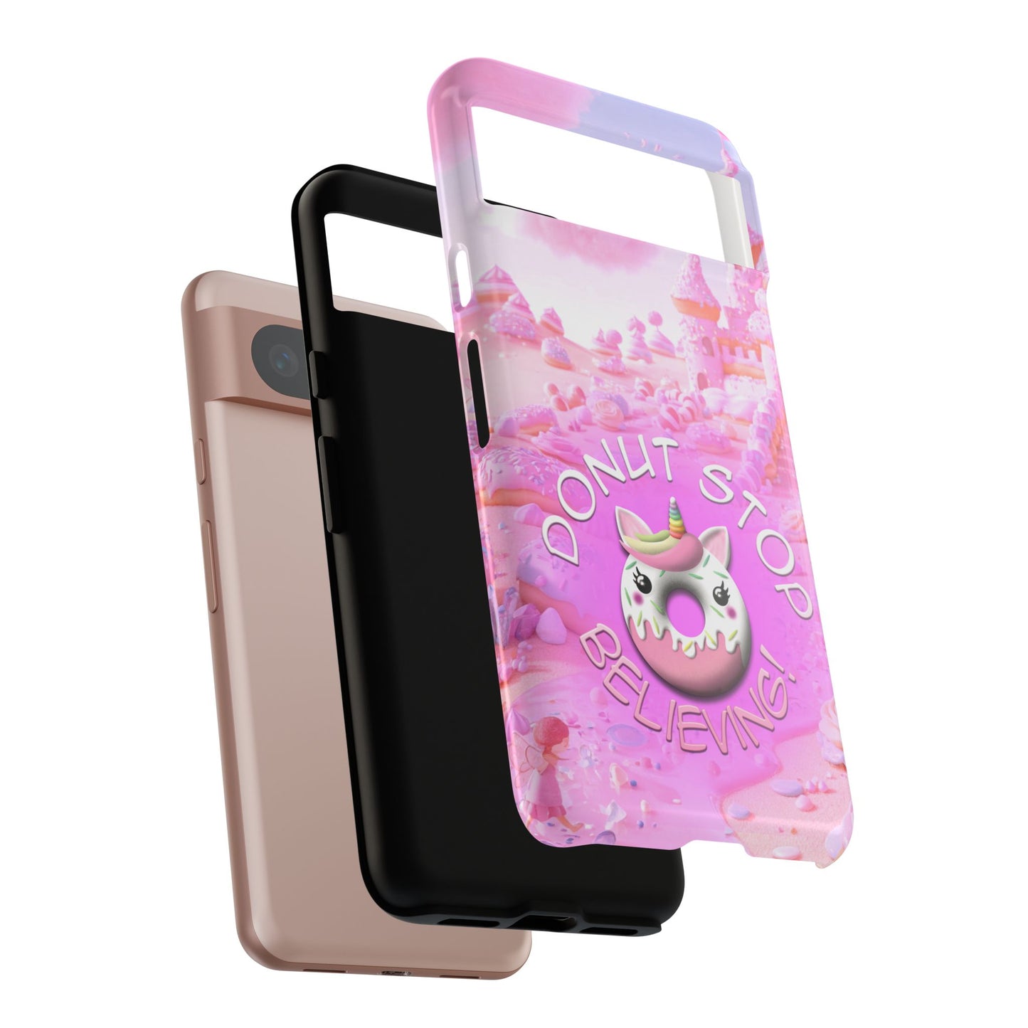 Phone Case - Donut Stop Believing Tough Phone Case with Cute Unicorn Design