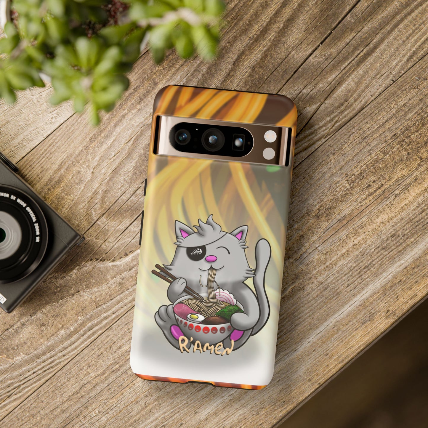 Cute Cat Ramen Phone Case, Fun iPhone Cover, Stylish Accessory, Gift for Animal Lovers, Cute Cat Decor