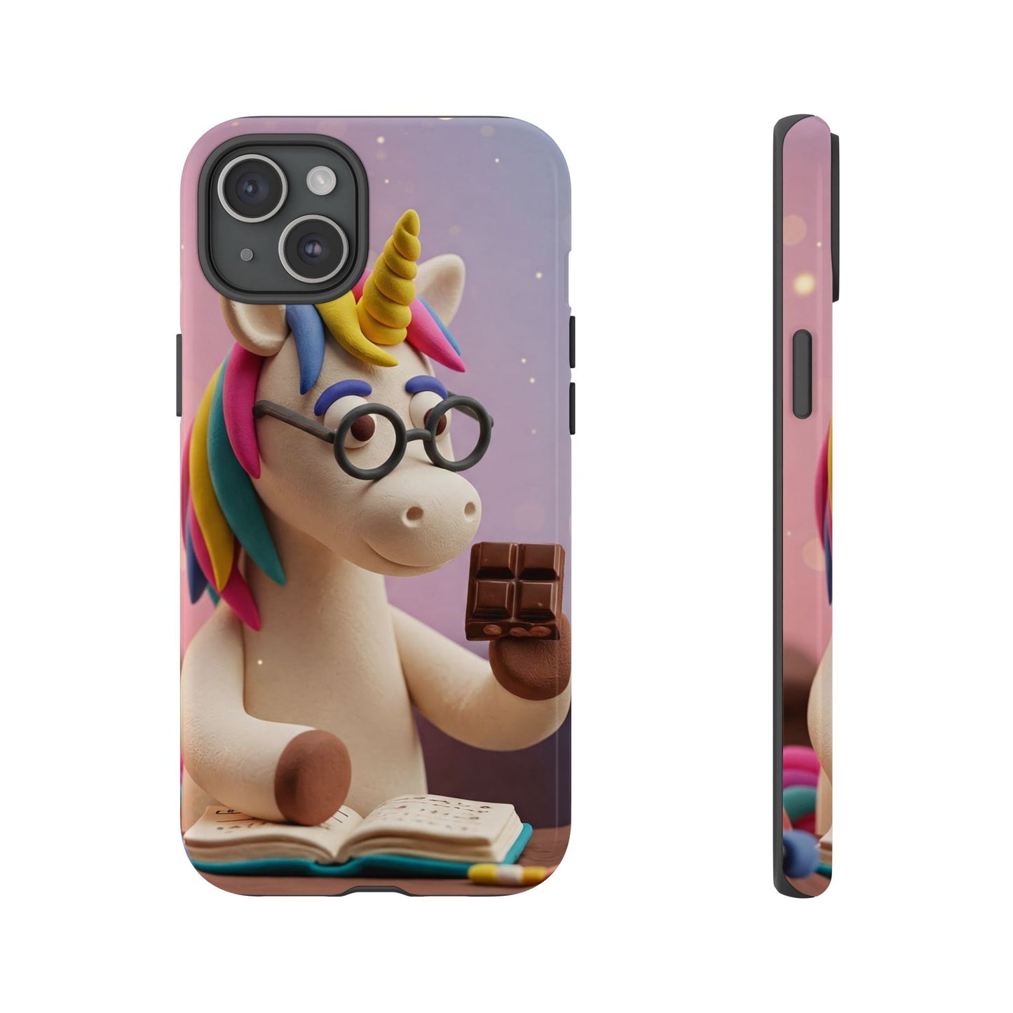 Phone Case - Unicorn Eating Chocolate While Studying Chemistry