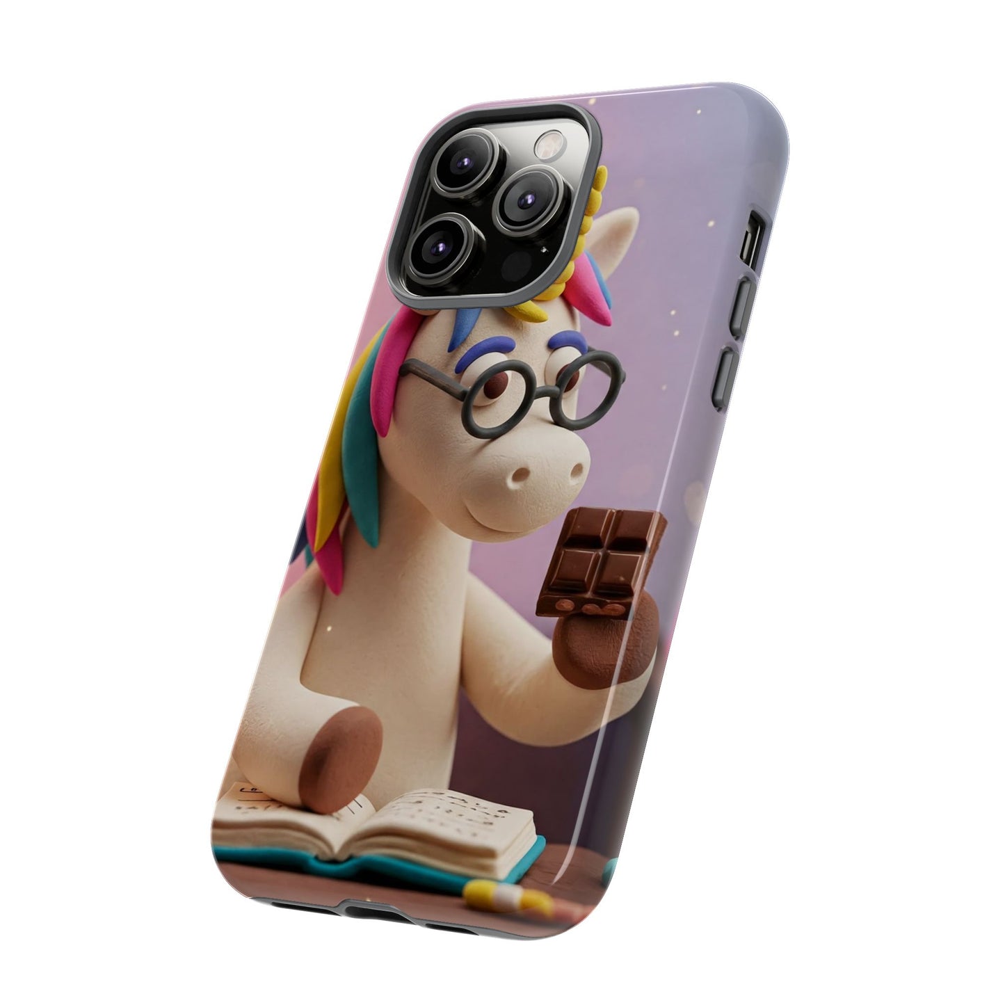 Phone Case - Unicorn Eating Chocolate While Studying Chemistry