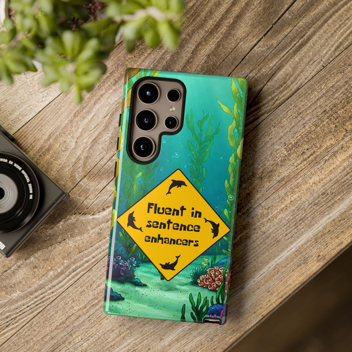 Fluent in Sentence Enhancers Phone Case - Colorful Marine Design