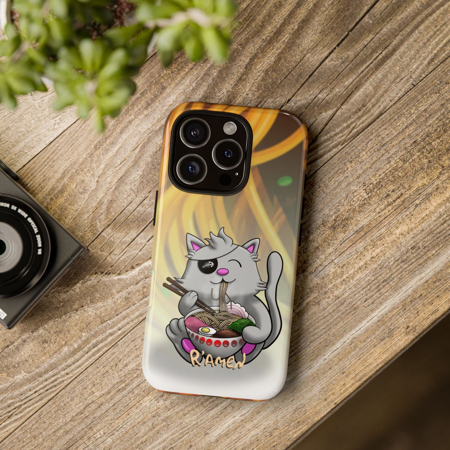 Cute Cat Ramen Phone Case, Fun iPhone Cover, Stylish Accessory, Gift for Animal Lovers, Cute Cat Decor