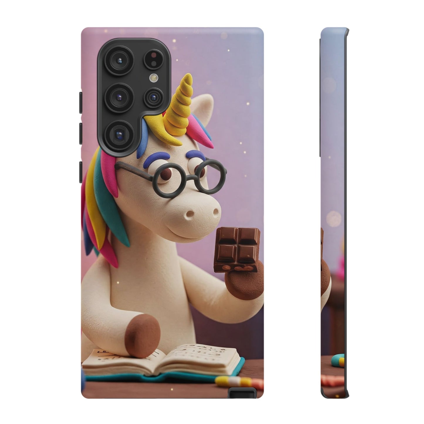 Phone Case - Unicorn Eating Chocolate While Studying Chemistry