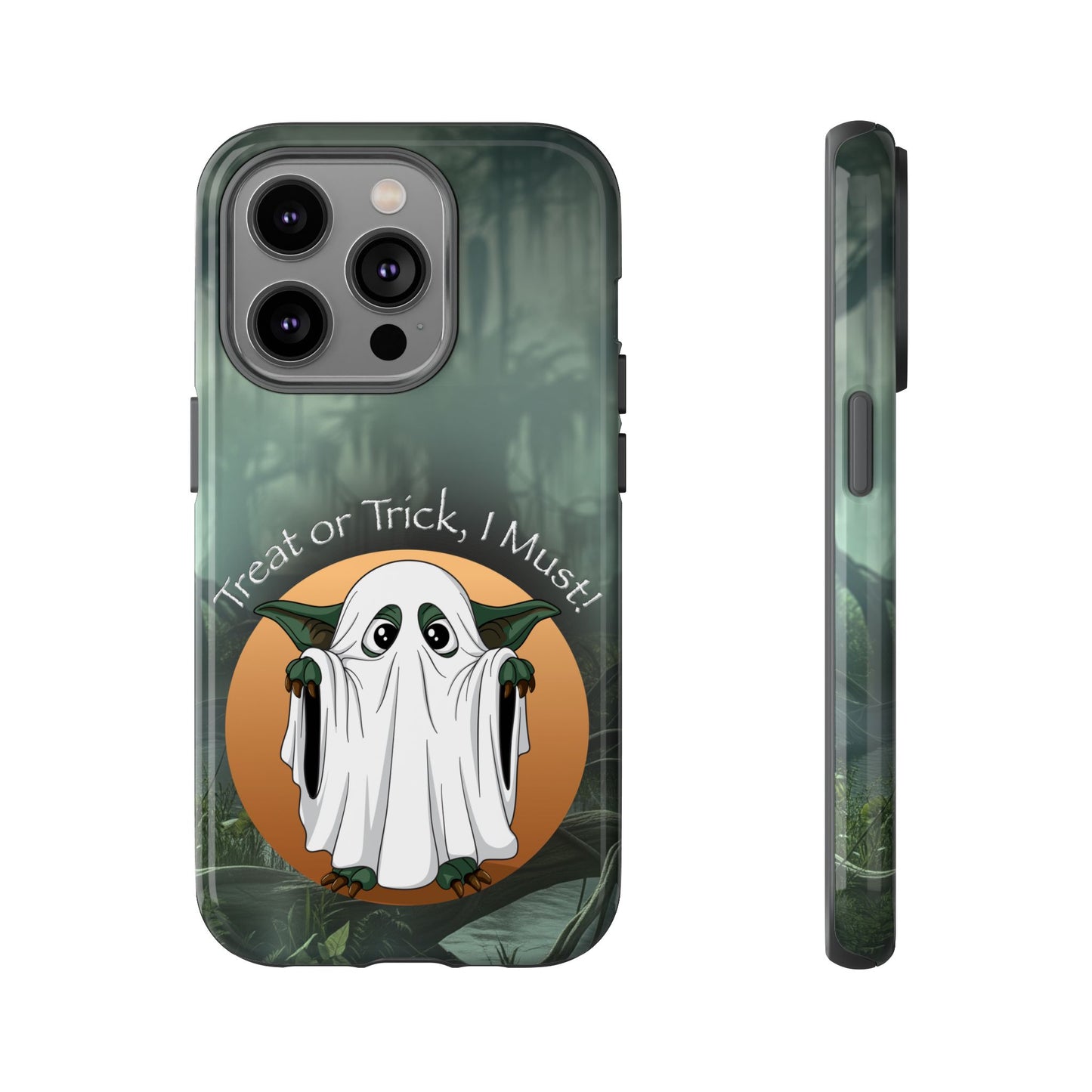 Cute Halloween Phone Case - Trick or Treat Ghost Design, Spooky Cell Phone Cover, Halloween Gift, Fall Decor