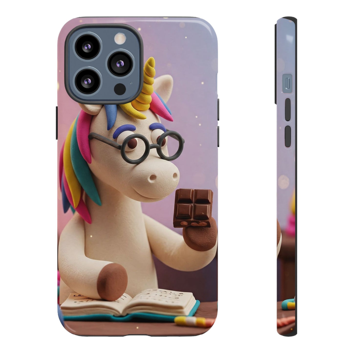 Phone Case - Unicorn Eating Chocolate While Studying Chemistry