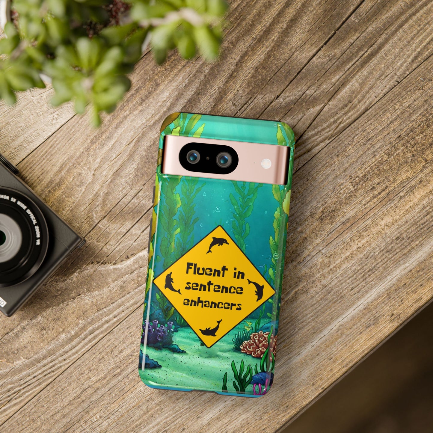 Fluent in Sentence Enhancers Phone Case - Colorful Marine Design