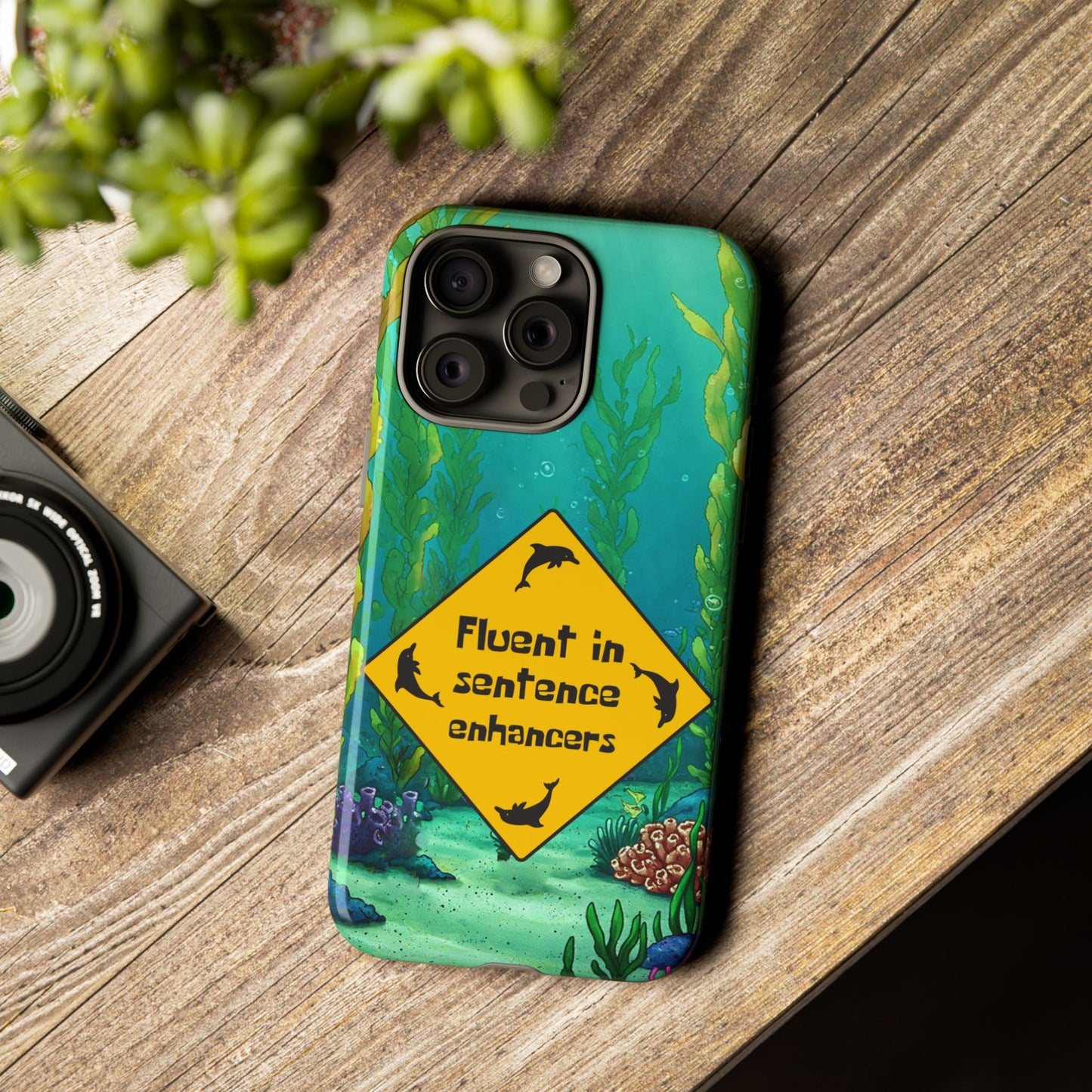 Fluent in Sentence Enhancers Phone Case - Colorful Marine Design
