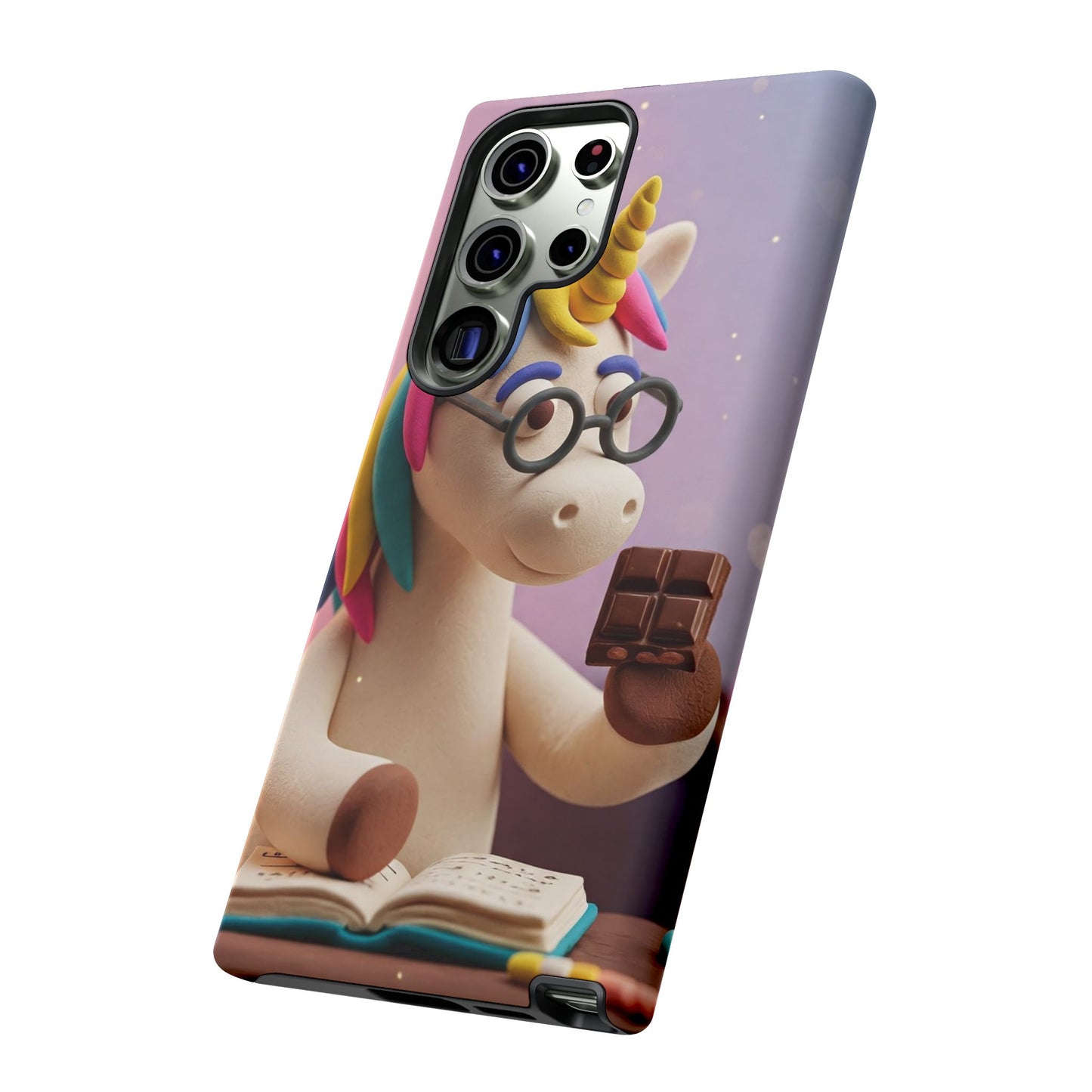 Phone Case - Unicorn Eating Chocolate While Studying Chemistry