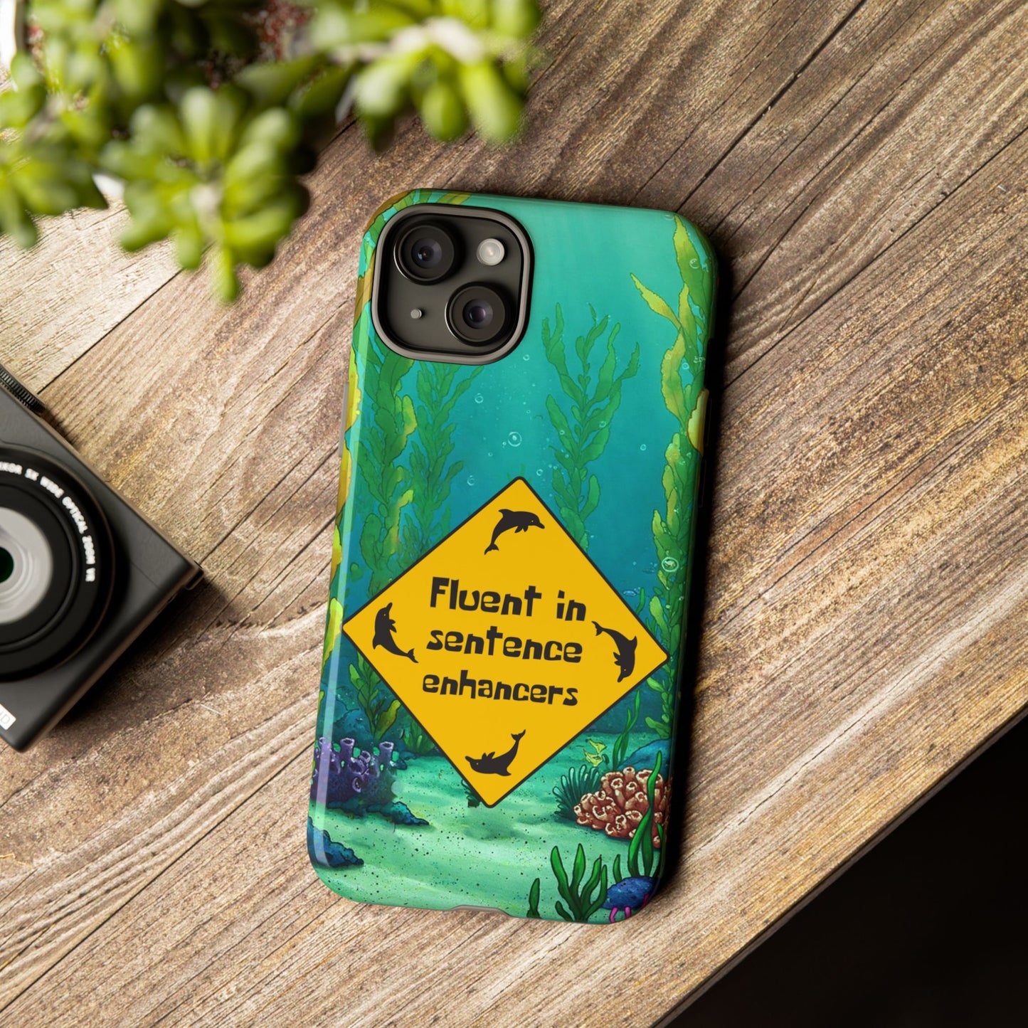 Fluent in Sentence Enhancers Phone Case - Colorful Marine Design