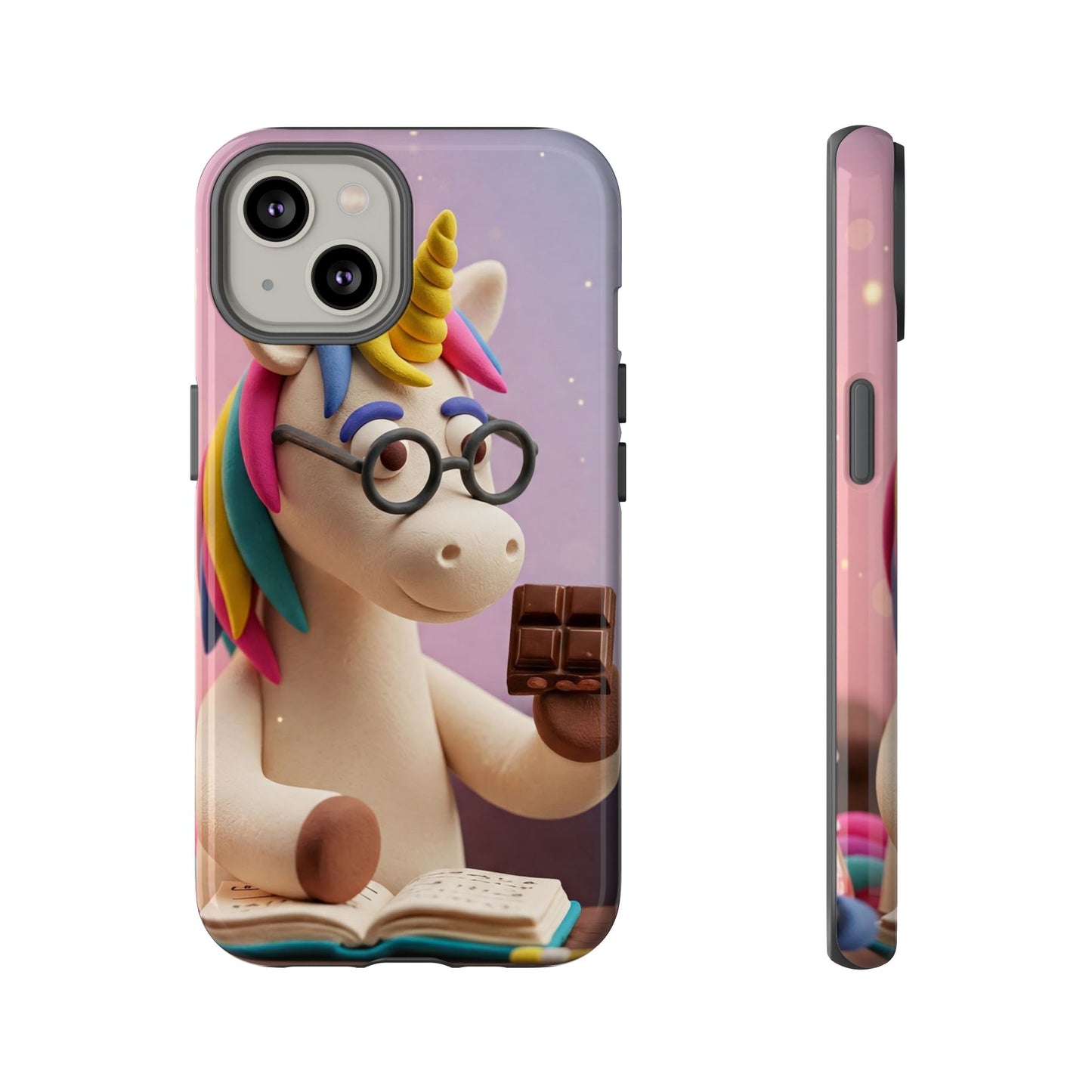 Phone Case - Unicorn Eating Chocolate While Studying Chemistry