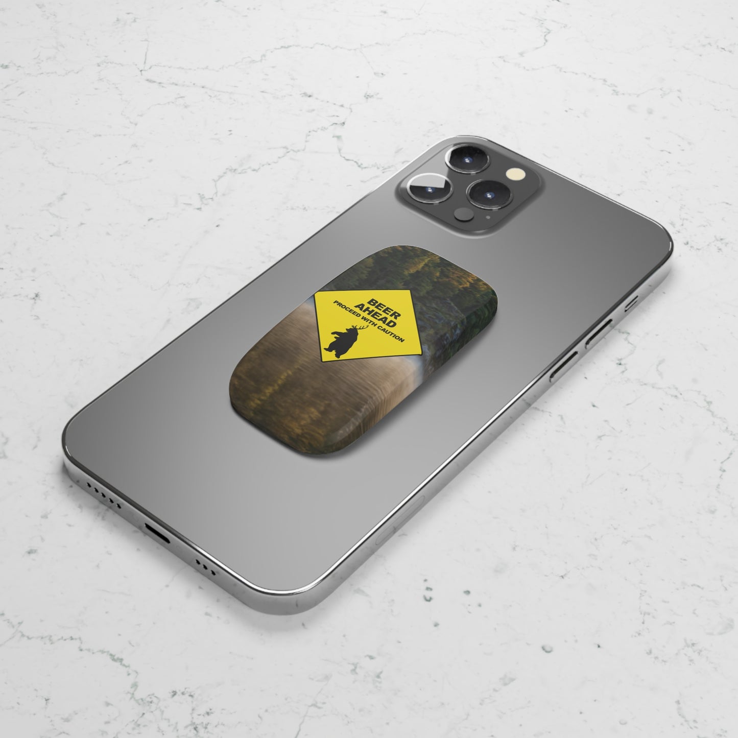 Phone Grip - Bear and Deer Beer Pun Design