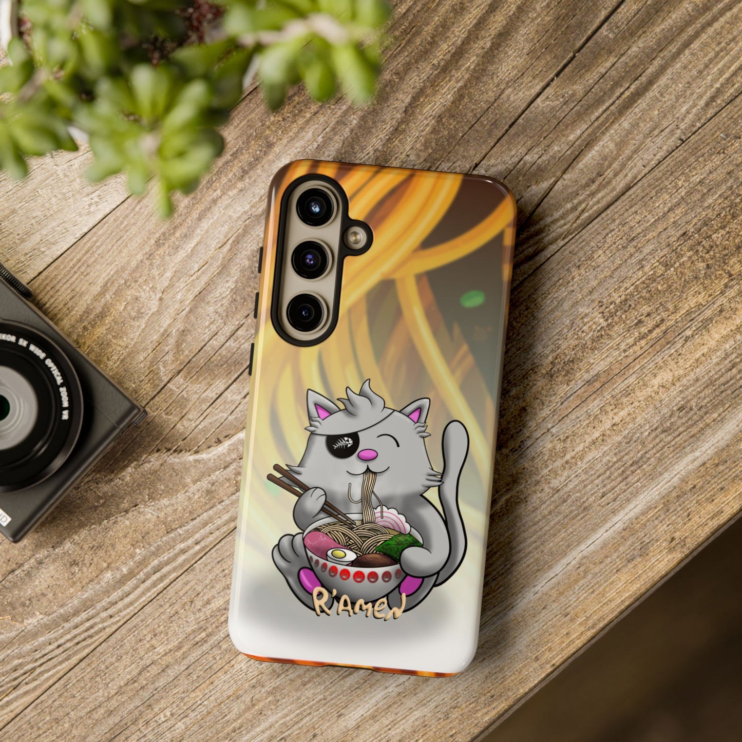 Cute Cat Ramen Phone Case, Fun iPhone Cover, Stylish Accessory, Gift for Animal Lovers, Cute Cat Decor