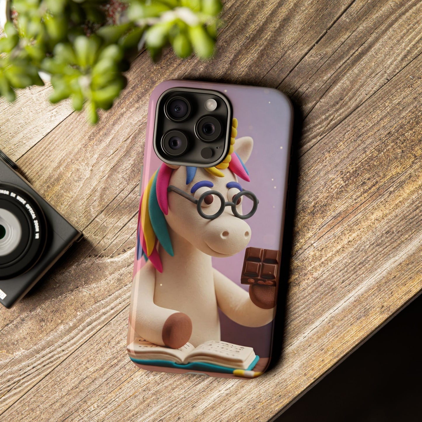 Phone Case - Unicorn Eating Chocolate While Studying Chemistry