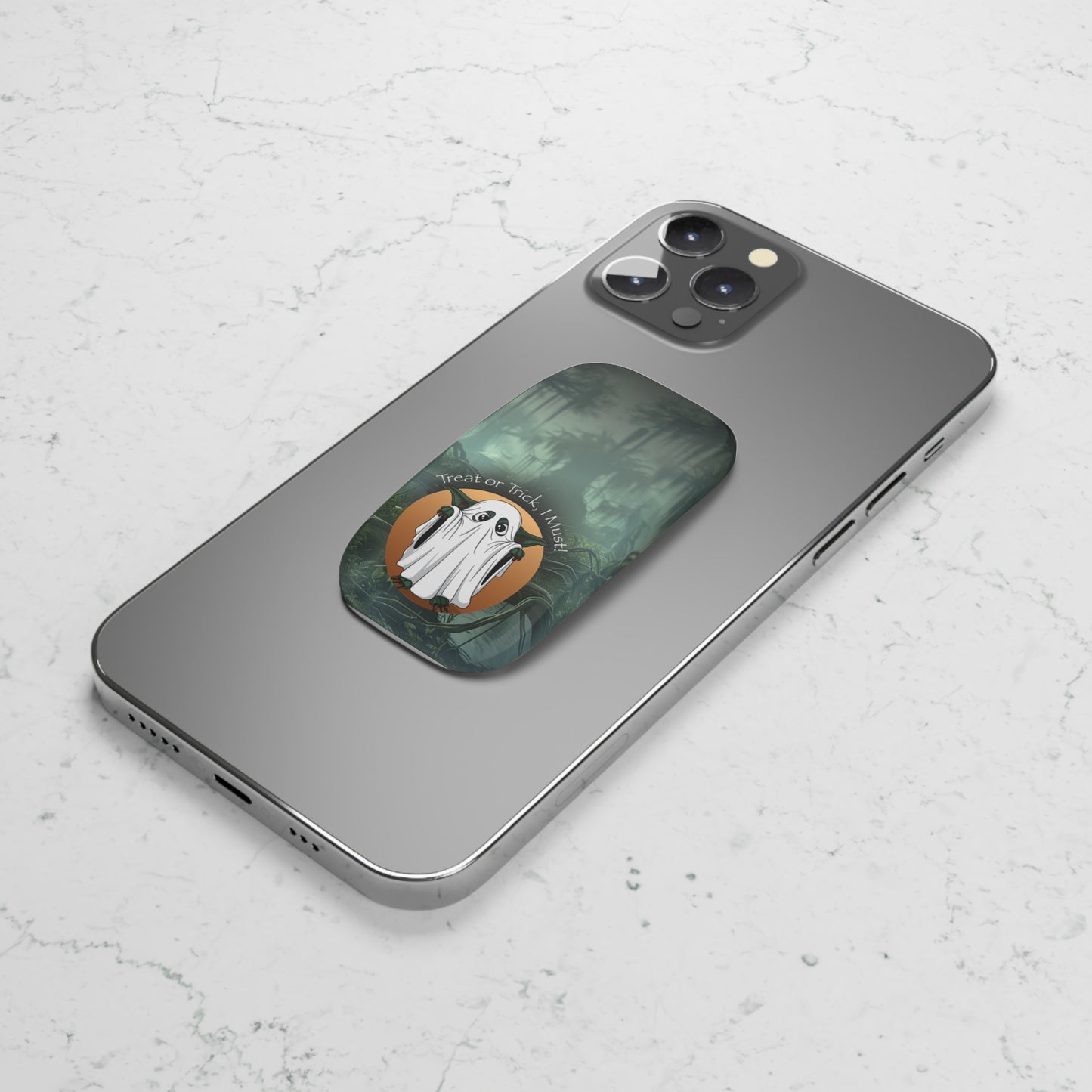 Halloween Phone Grip, Ghost Phone Holder, Treat or Trick Accessory, Cute Phone Stand, Fall Decor