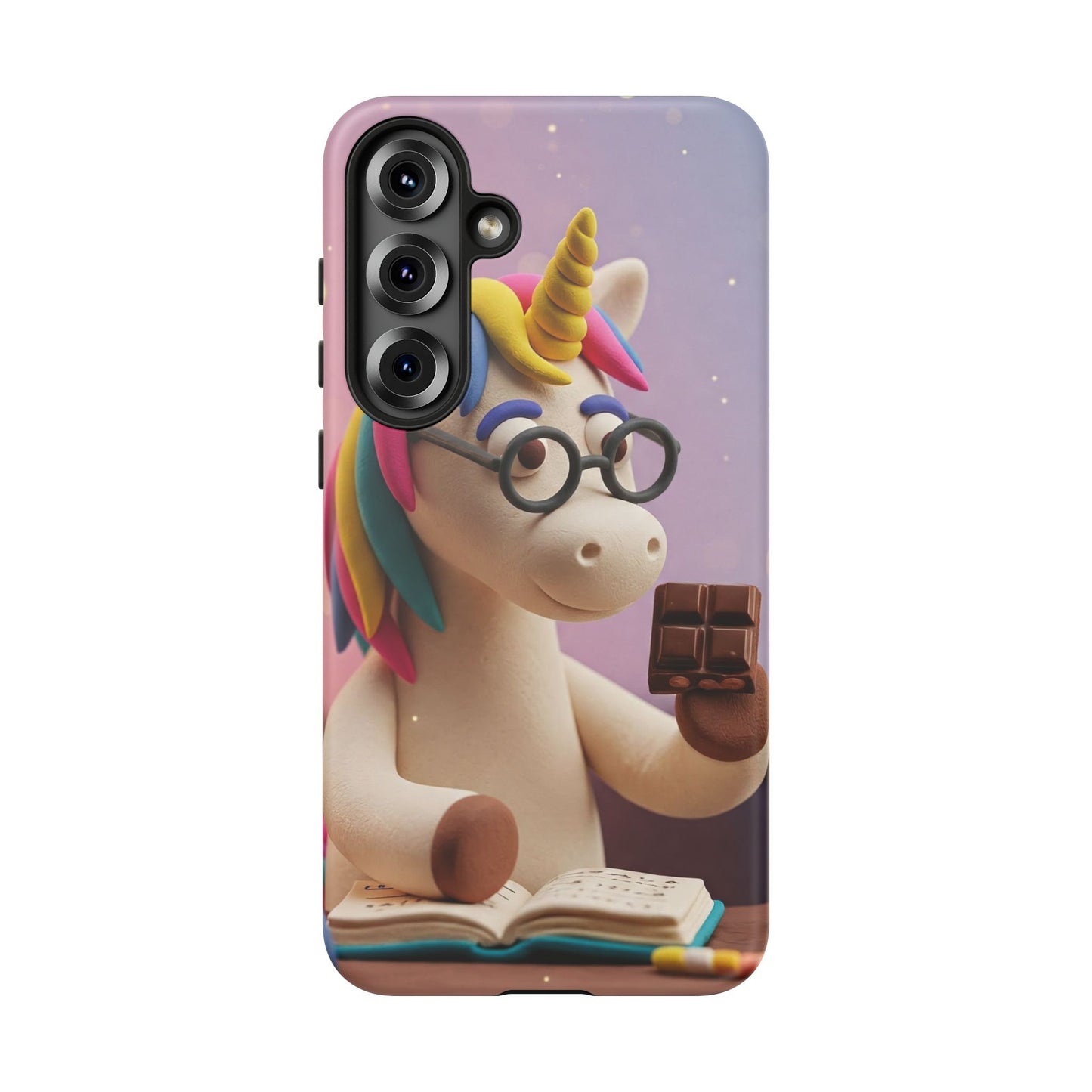 Phone Case - Unicorn Eating Chocolate While Studying Chemistry