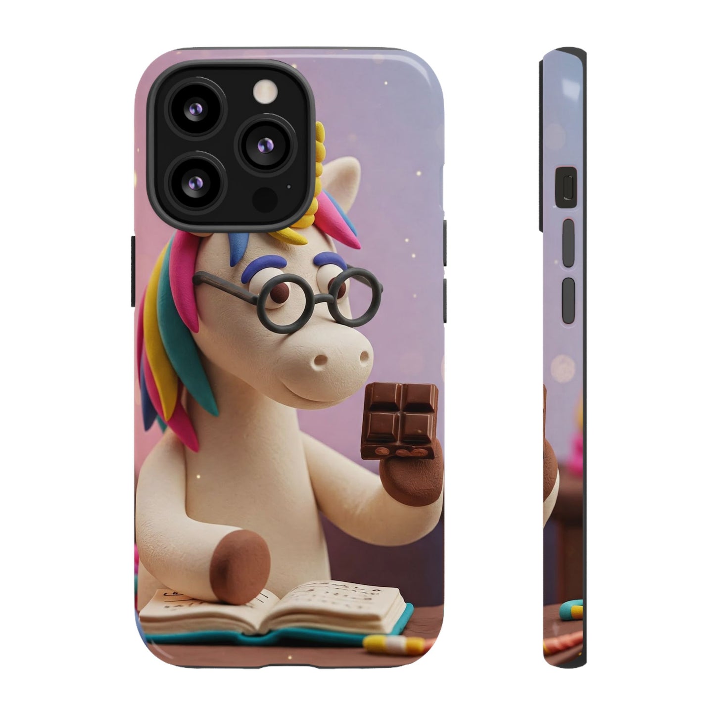 Phone Case - Unicorn Eating Chocolate While Studying Chemistry