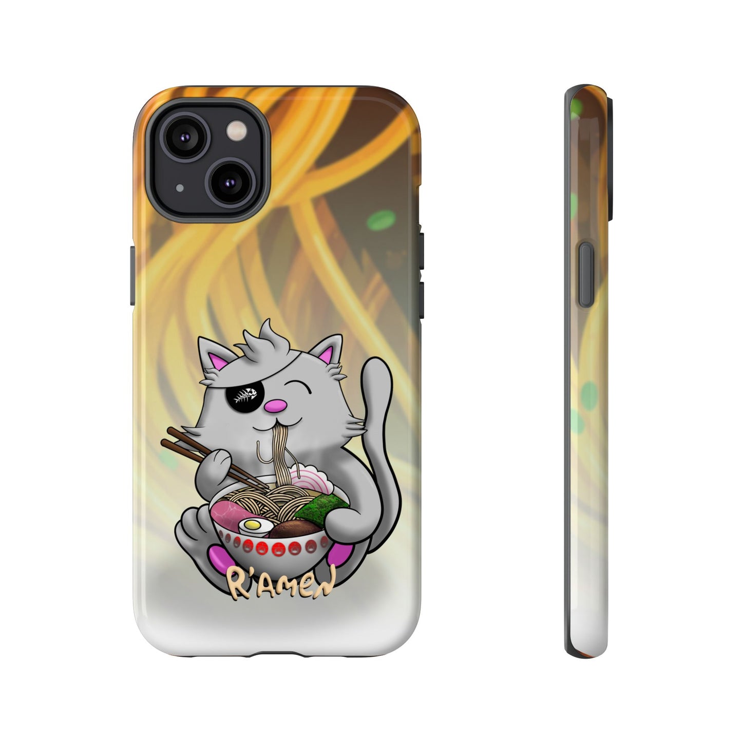 Cute Cat Ramen Phone Case, Fun iPhone Cover, Stylish Accessory, Gift for Animal Lovers, Cute Cat Decor
