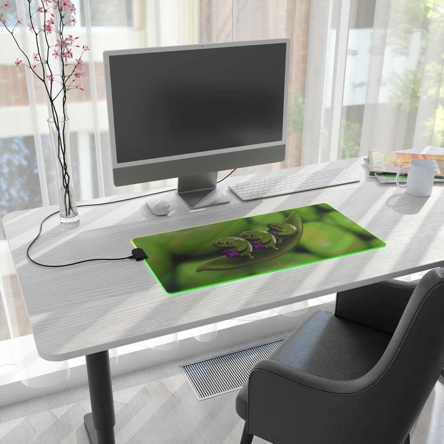 Soy Milk Beans LED Gaming Mouse Pad - Light Up Your Desk with a Splash of Whimsy!