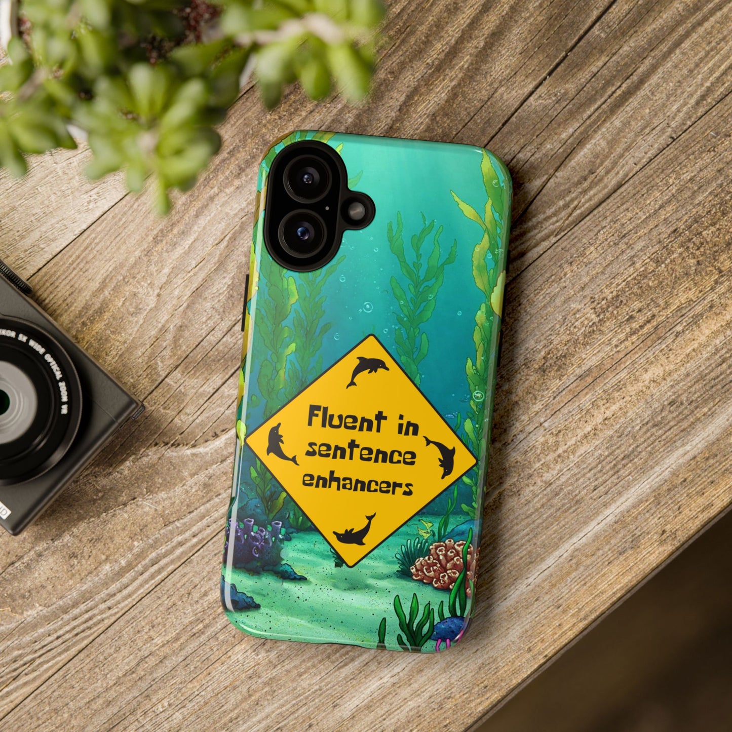 Fluent in Sentence Enhancers Phone Case - Colorful Marine Design