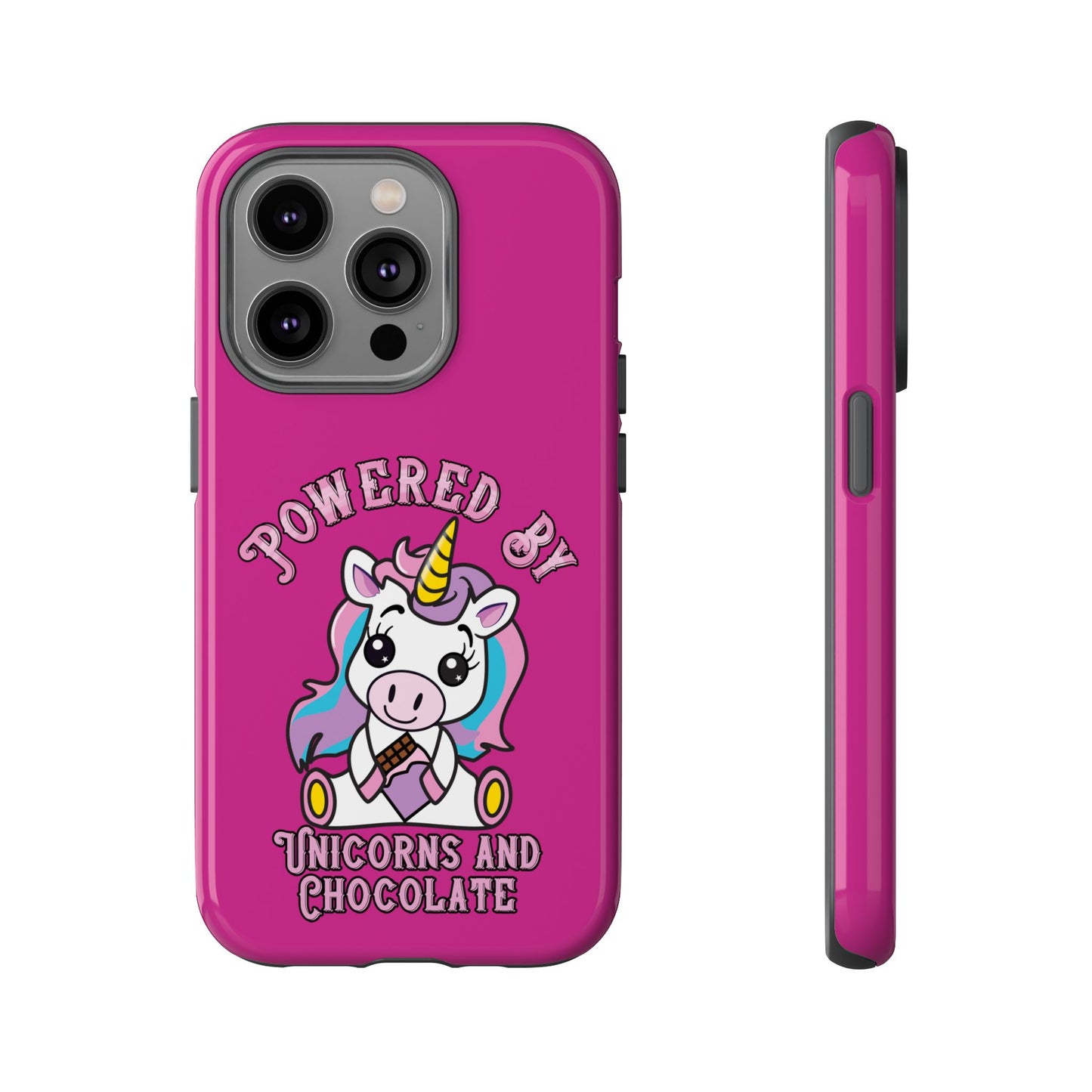 Phone Case - Powered by Unicorns and Chocolate