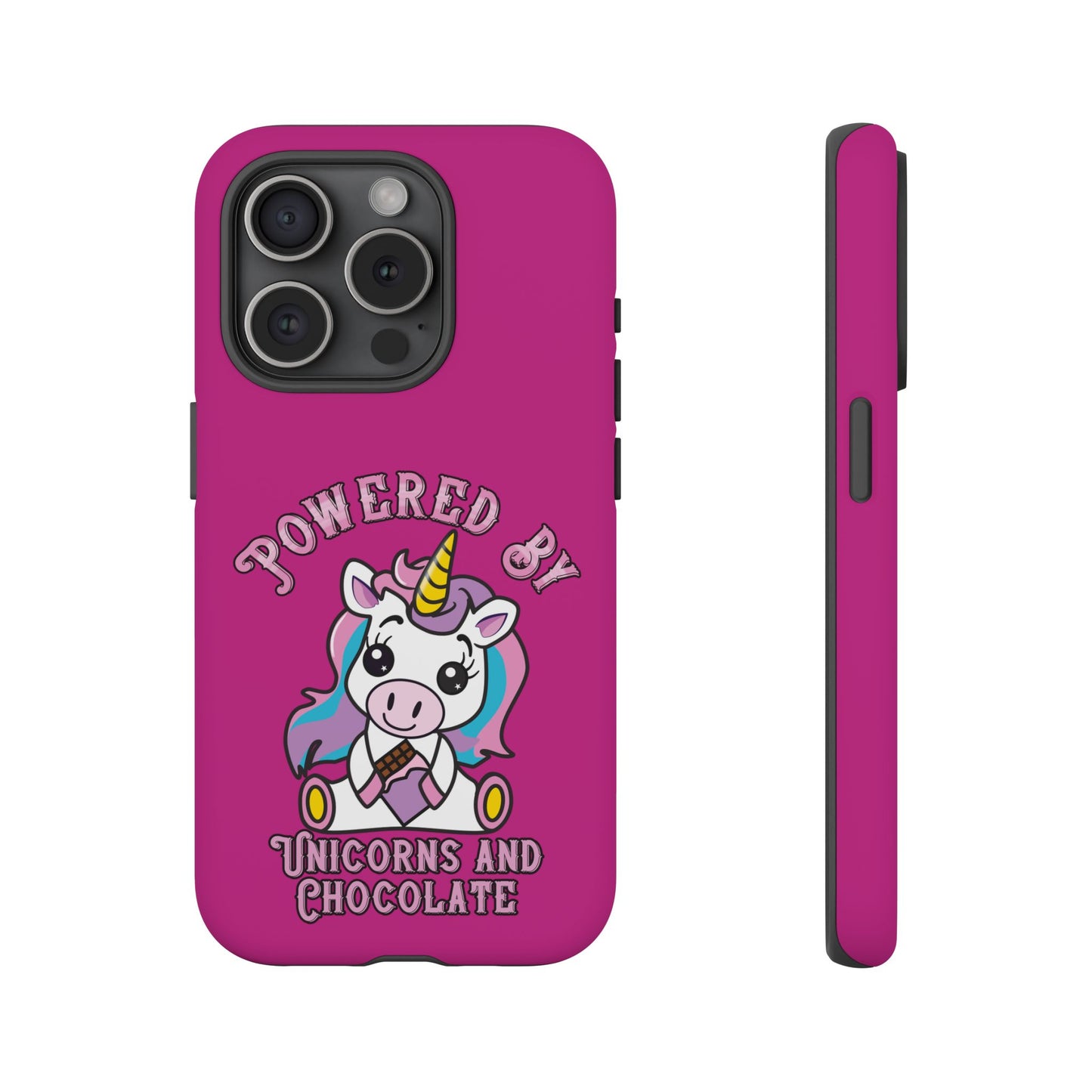 Phone Case - Powered by Unicorns and Chocolate