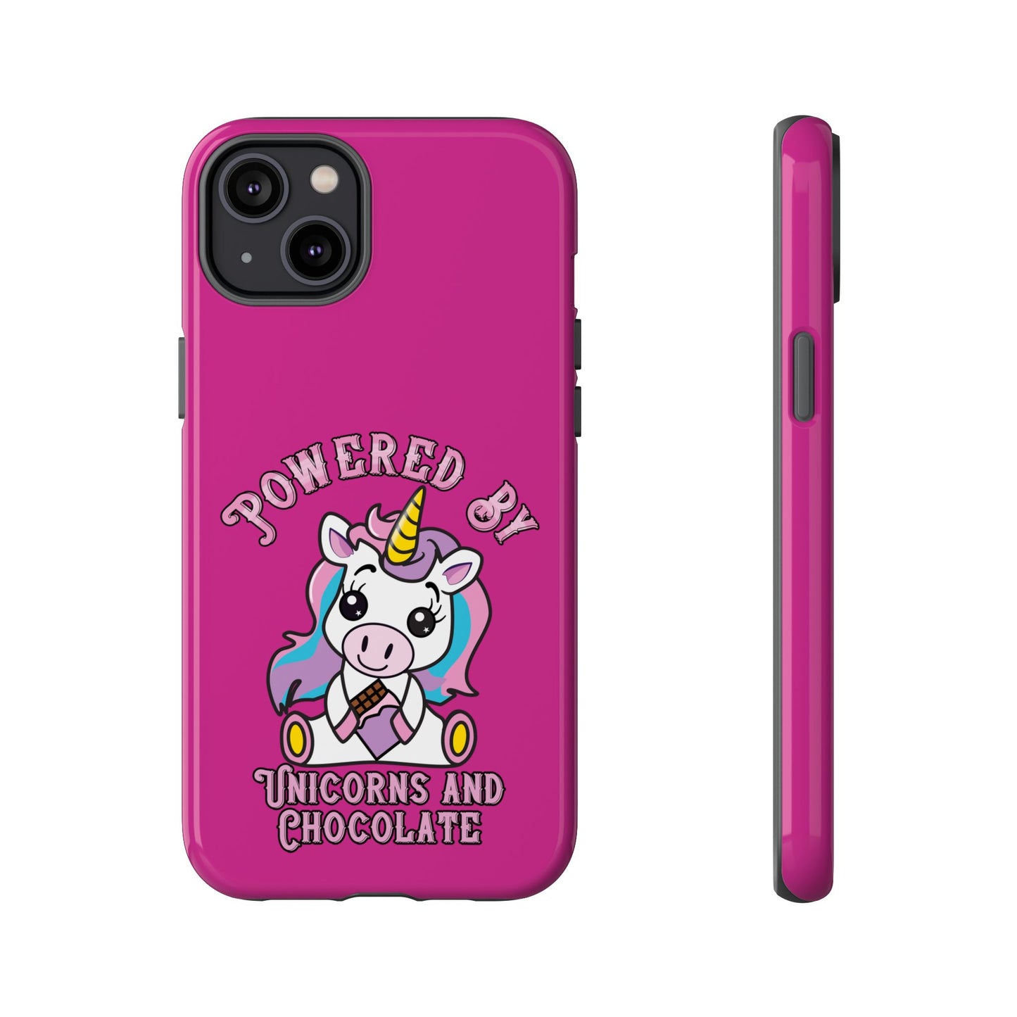 Phone Case - Powered by Unicorns and Chocolate