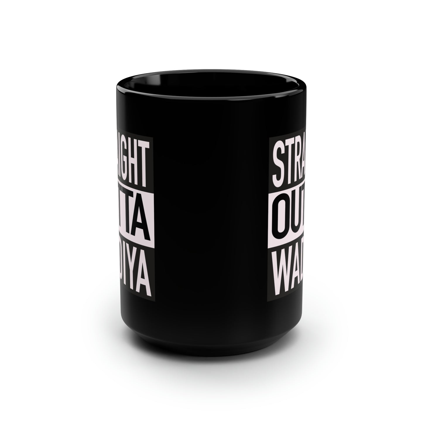 Straight Outta Wadiya Black Mug, 15oz