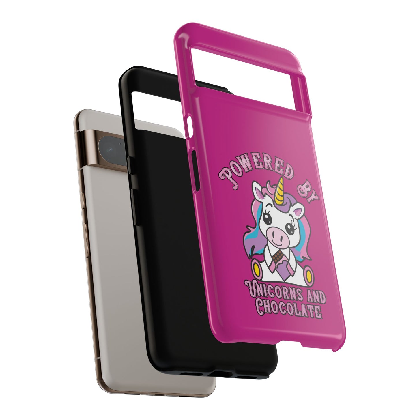 Phone Case - Powered by Unicorns and Chocolate