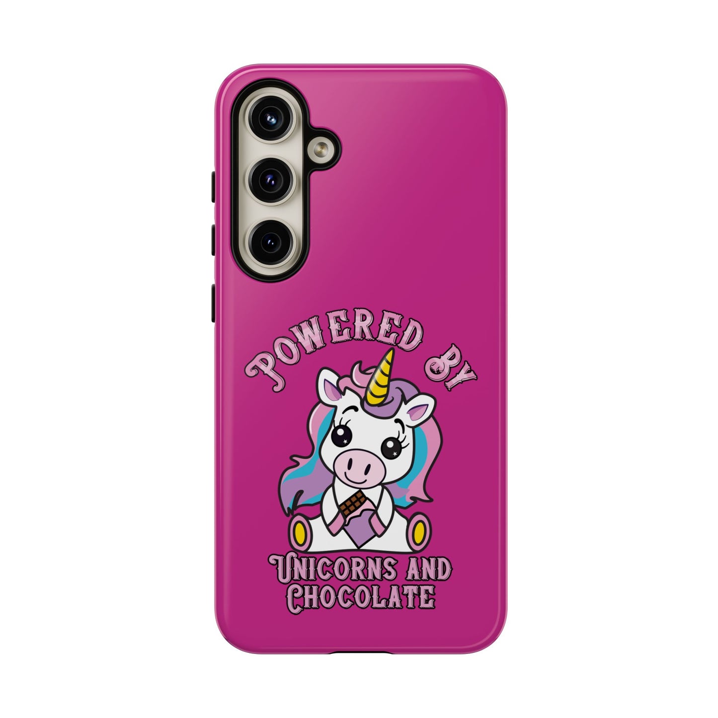 Phone Case - Powered by Unicorns and Chocolate