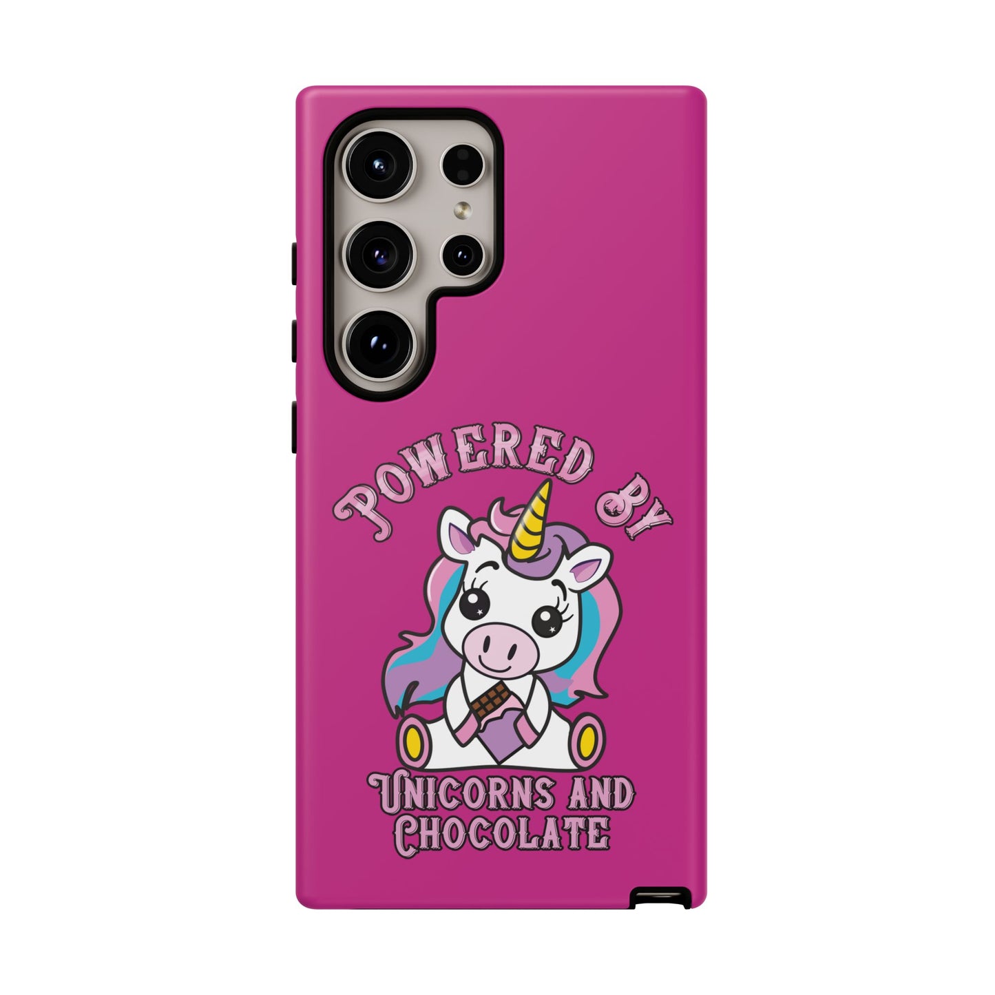 Phone Case - Powered by Unicorns and Chocolate