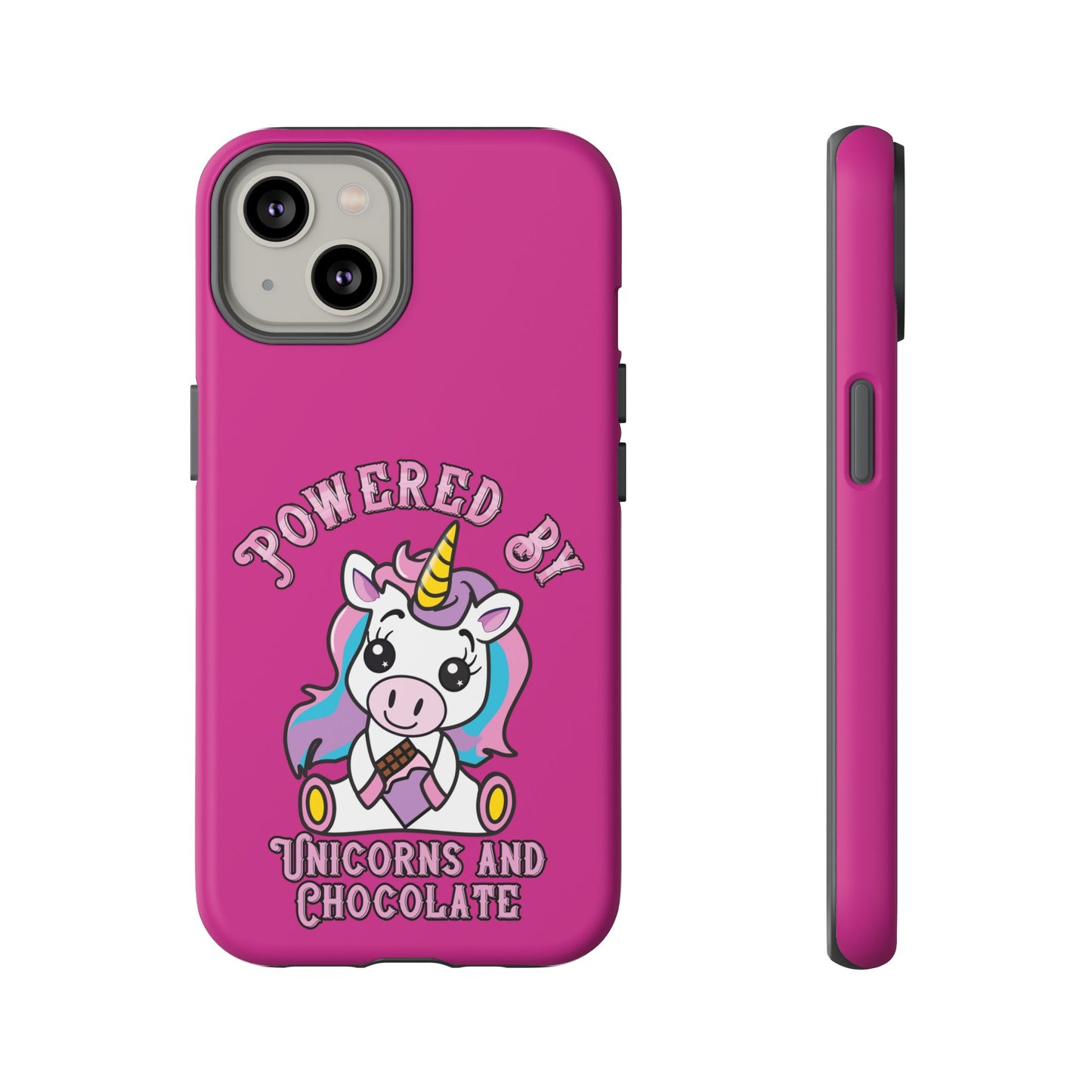 Phone Case - Powered by Unicorns and Chocolate