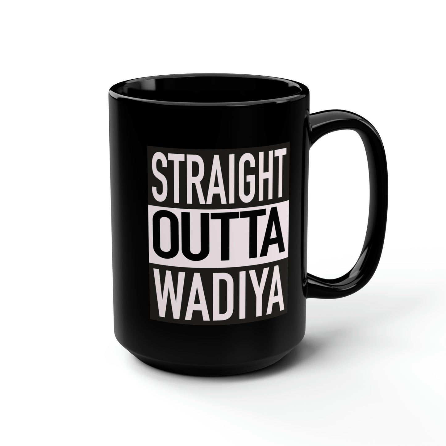 Straight Outta Wadiya Black Mug, 15oz