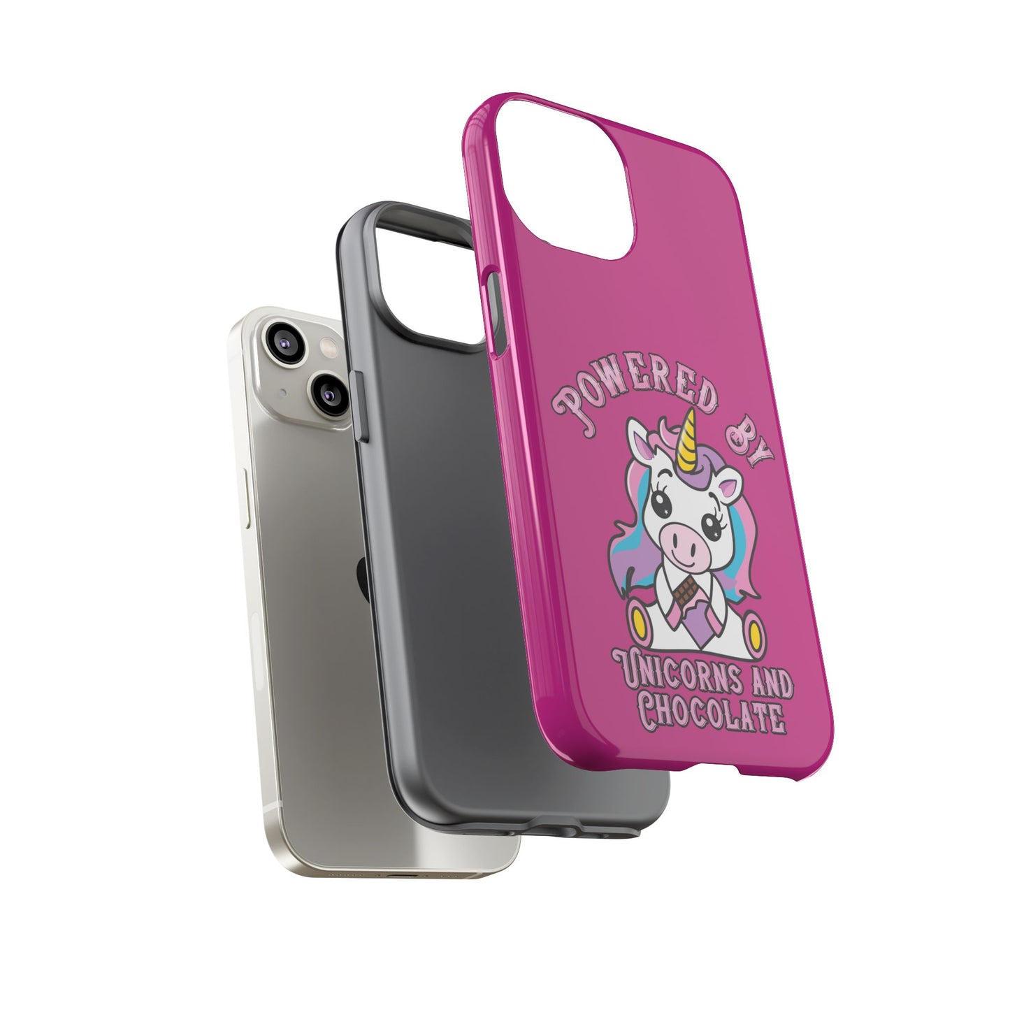 Phone Case - Powered by Unicorns and Chocolate