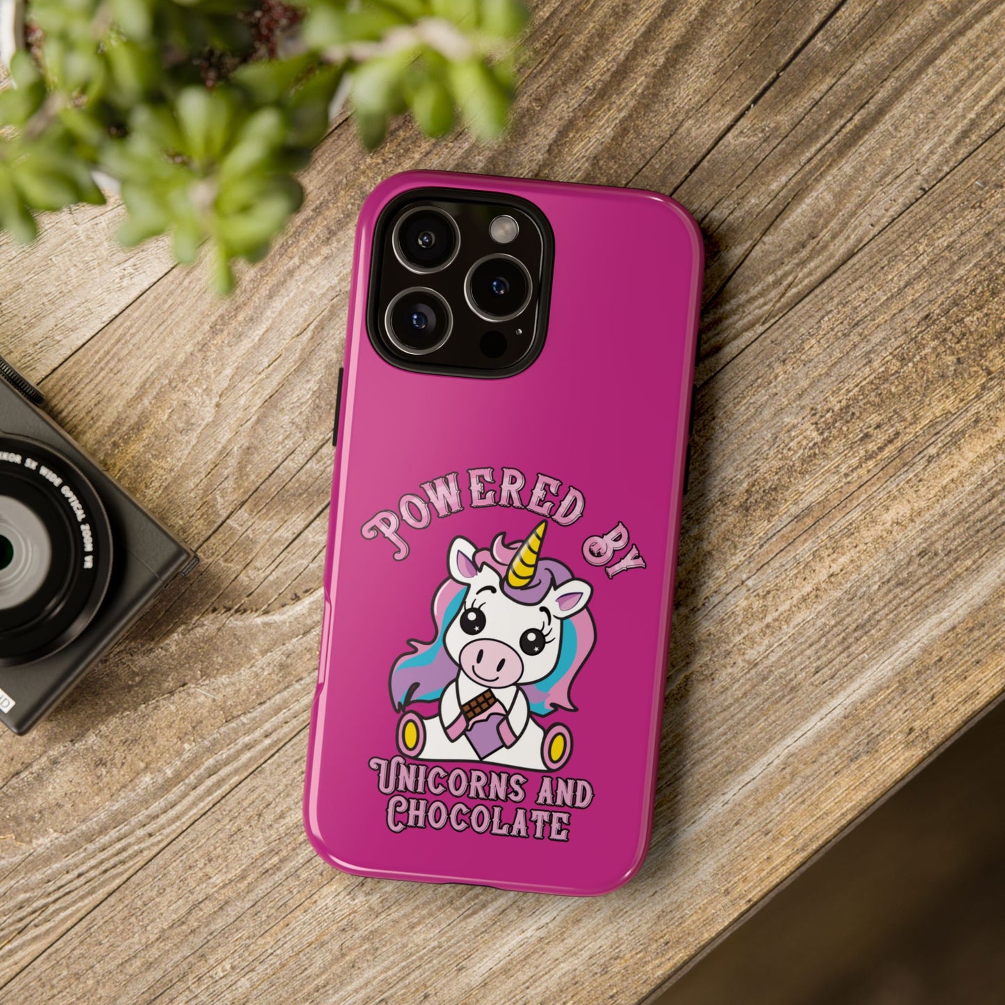 Phone Case - Powered by Unicorns and Chocolate