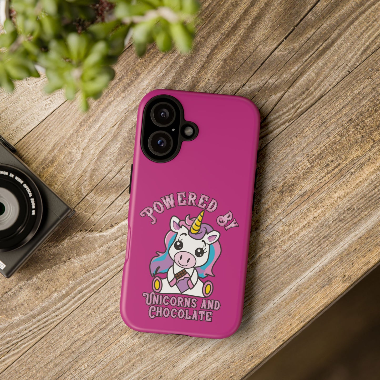 Phone Case - Powered by Unicorns and Chocolate