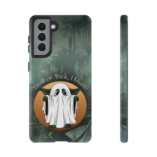 Cute Halloween Phone Case - Trick or Treat Ghost Design, Spooky Cell Phone Cover, Halloween Gift, Fall Decor