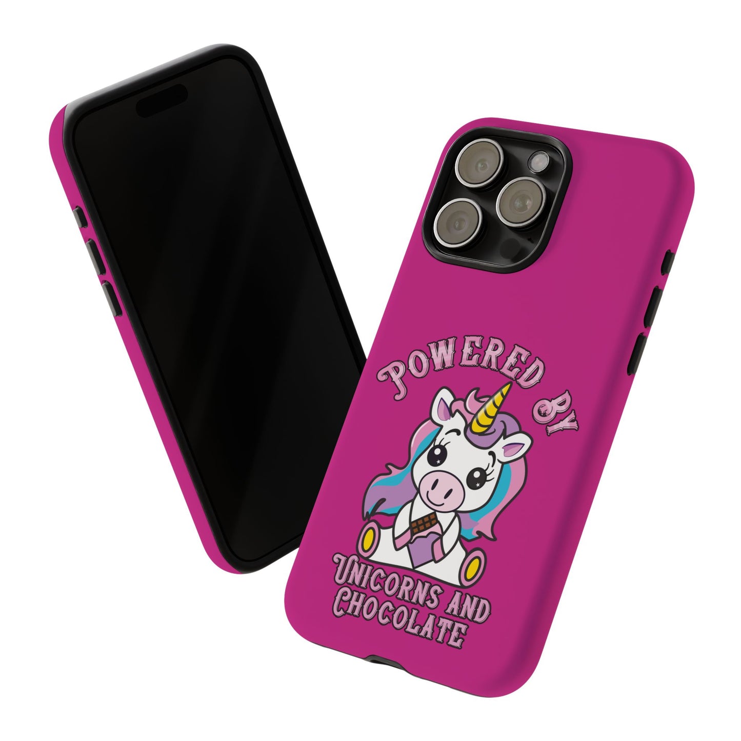 Phone Case - Powered by Unicorns and Chocolate