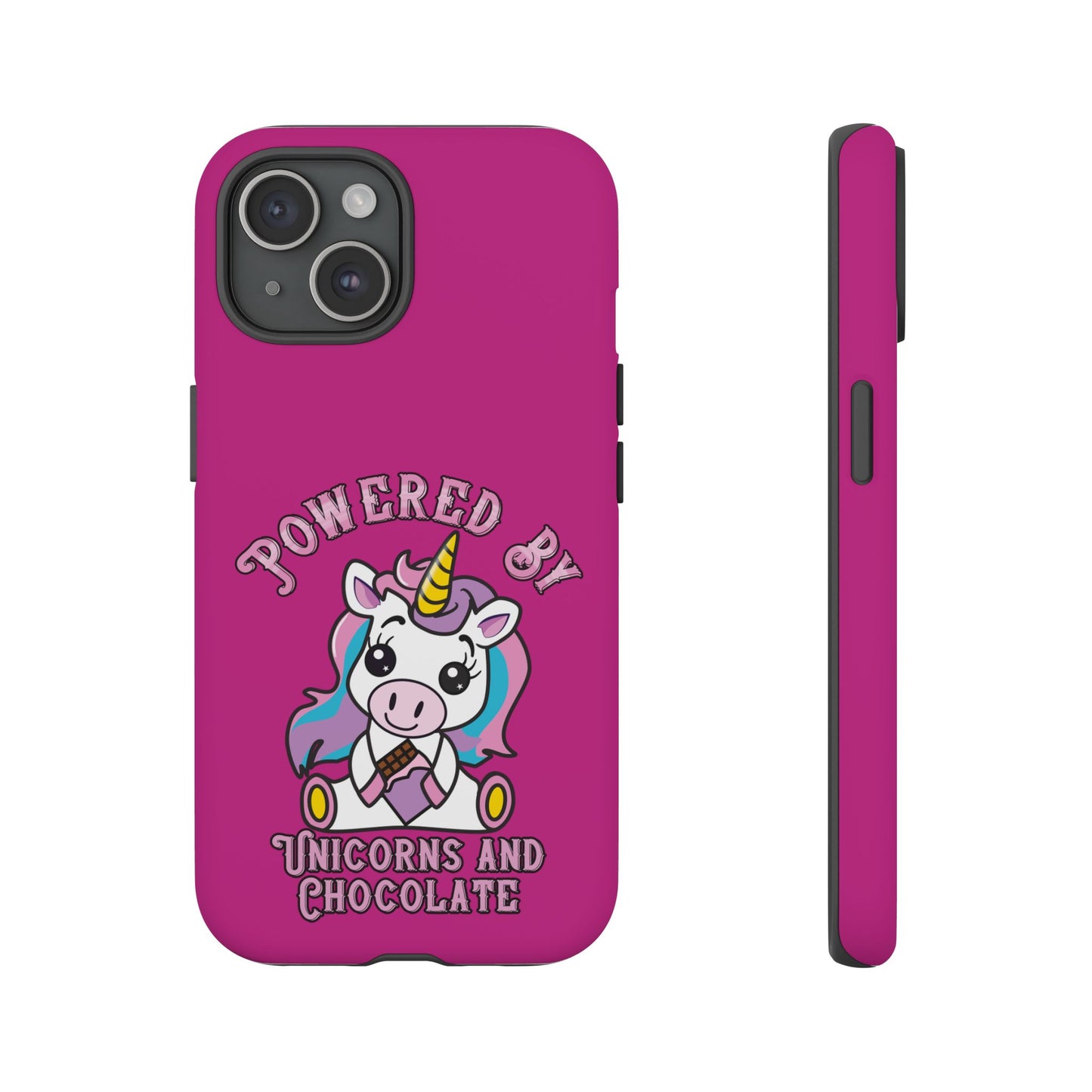 Phone Case - Powered by Unicorns and Chocolate