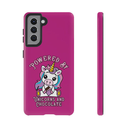 Phone Case - Powered by Unicorns and Chocolate