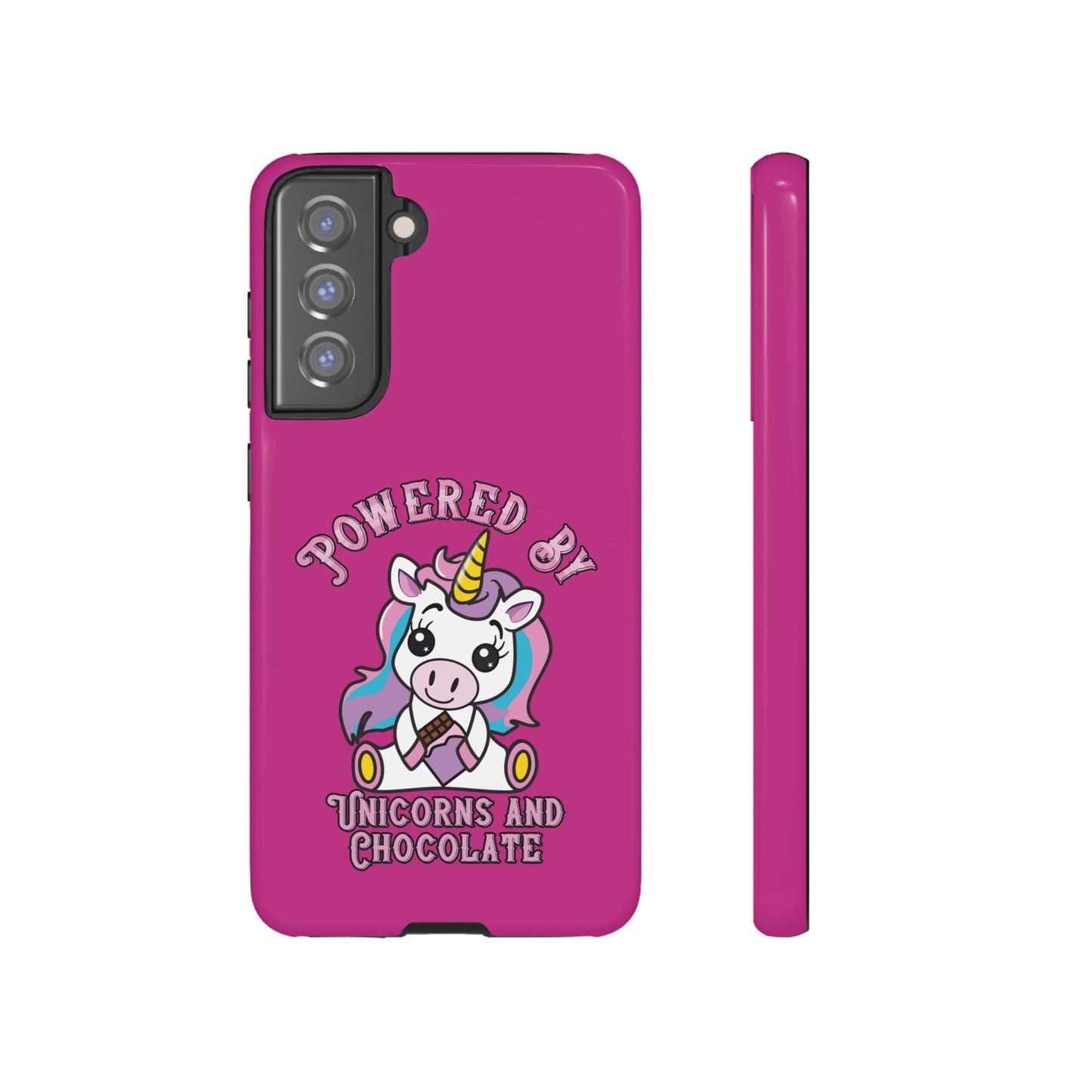 Phone Case - Powered by Unicorns and Chocolate